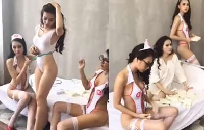 Leak Hậu Trường Chụp Hình Y Tá Lọt Khe Chân Dài Dáng Ngon